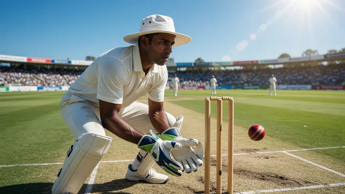 Cricket player writing notes on a sunny bench